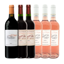 Assortiment de 6 bouteilles de nos vins rouges et rosé