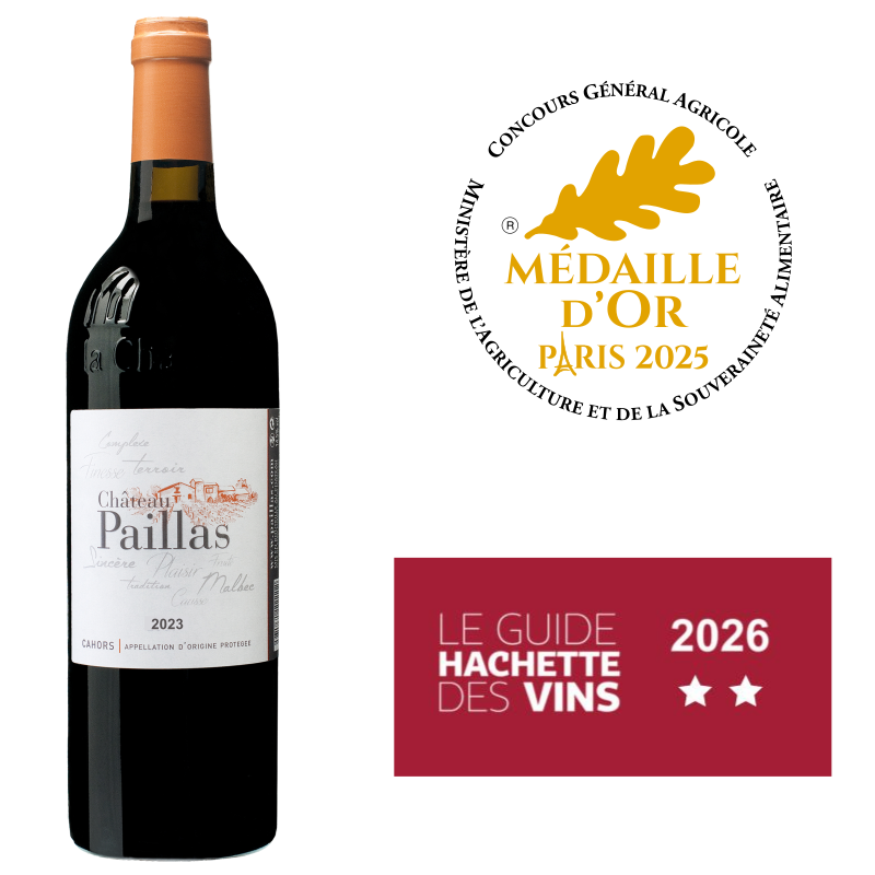 Notre vin de Cahors, récompensé par la Médaille d'Or au Concours Général Agricole de Paris 2025