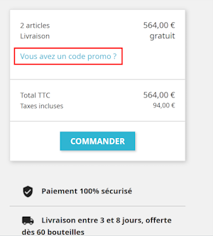 ou inserer un code promo