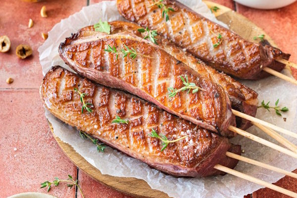 Brochettes de Magret de canard à la plancha
